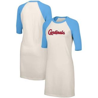 Lusso Womens Lusso White St. Louis Cardinals Nettie Raglan Half-Sleeve Tri-Blend T-Shirt Dress at Nordstrom, Size X-Large