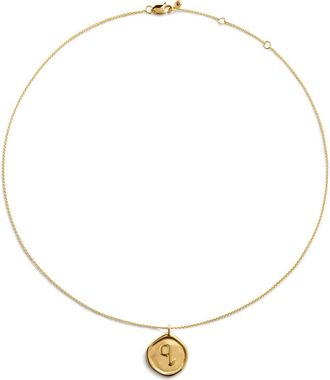 Monica Vinader Initial Stamp Pendant Necklace in 18Ct Gold Vermeilq at Nordstrom