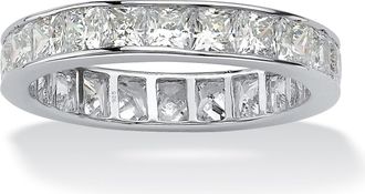 Palm Beach Jewelry 5.29 TCW Cubic Zirconia Platinum-plated Silver Channel-Set Eternity Band