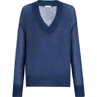 Brunello Cucinelli Virgin wool and mohair sweater in Blue at Nordstrom, Size Xx-Small Eu