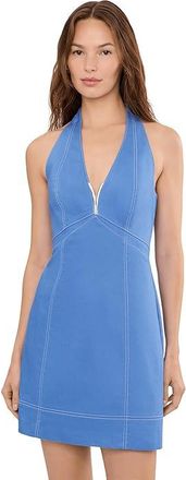 Adrianna Papell Short Faux Denim Dress Womens Dress Cool Blue : 16, Cotton/Elastane/Polyester