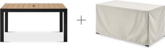 Castlery Sorrento Outdoor Dining Table 59.1 - Aluminium Frame - Resin Top - Ivory Cover