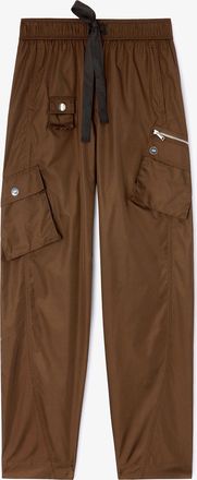 Ganni Duchesse Nylon Trousers - Size 34 Brown