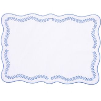 Vietri Tessuti Set of 4 White Rectangular White Placemats with Blue Ivy Embroidery at Nordstrom