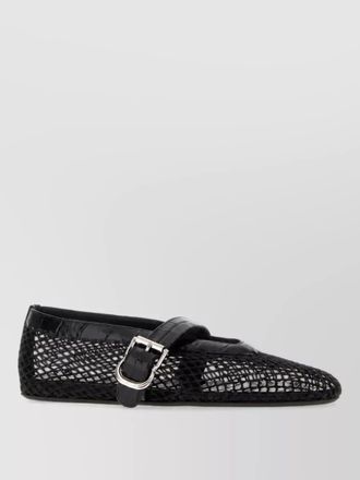 Alaia leather mesh mary jane ballet flats