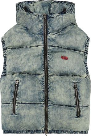 Diesel padded denim gillet - men - Cotton/Polyester/Viscose/Elastane - 50 - Blue