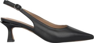 Alma En Pena Leren Slingback Pumps met Strass - Dames - Pumps - Zwart - 38 EU - Leer - Schoenen