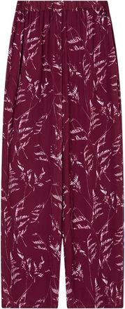 A|X Armani Exchange Gedrukte hoge taille wijde pijp palazzo broek - Dames - Wijde Broeken - Rood - M - Broeken