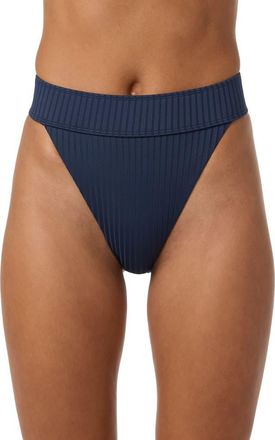 O'Neill Shorebreak Rib Santa Barbara High Waist Bikini Bottoms in Navy at Nordstrom, Size X-Small
