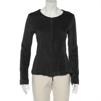 Emporio Armani Grey Terry Zip Front Jacket