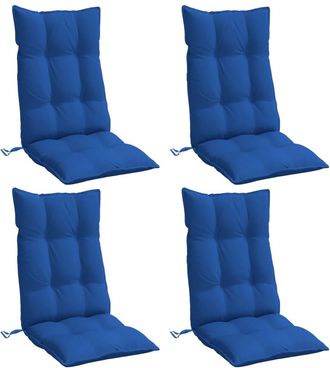 vidaXL Cojines De Silla Con Respaldo Alto 4 Uds Tela Oxford Azul Klein Vidaxl