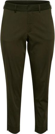 Kaffe Curve Cropped Chino Broek in Grape Leaf - Dames - Vrijetijds broeken - Groen - XL - Broeken