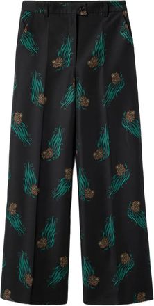 La DoubleJ Let Loose broek met bloemenprint - Zwart