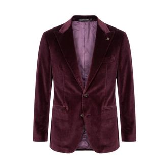 Tagliatore Double-breasted fluwelen jasje - Heren - Jassen - Rood - Maat: M Katoen