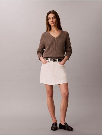 Calvin Klein Jeans Calvin Klein Womens 90s Mini Skirt - White/Natural - 28