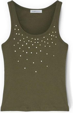 Motivi Sleeveless Tops - Dames - Tops zonder mouwen - Groen - M - Katoen - Tops