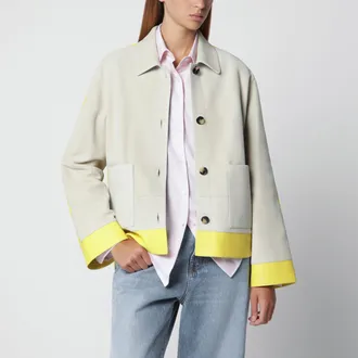 Loewe Light grey suede jacket with contrasting inserts