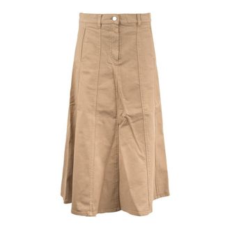 Department Five Wham Beige Godet Midi Skirt