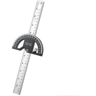 OEM Goniometro In Acciaio Inox 0-180&deg; 300 Mm - Righello Di Precisione Per La Lavorazione Del Legno, Ideale Per Marcare, Misurare E Disegnare In Pittura O 