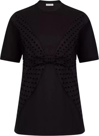 Nina Ricci Katoenen Blouse Met Een Strik - Dames - T-shirts - Zwart - XS - Katoen - Tops