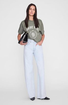 Anine Bing Jaylin Collegiate Tee in Washed Sage at Nordstrom, Size Small
