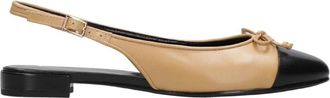 Tory Burch Leren Ballerinas met Strik en Ronde Neus - Dames - Ballerinas - Oranje - 35 1/2 EU - Leer - Schoenen