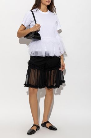 Comme Des Gar&ccedil;ons Comme Des Gar&ccedil;ons Noir Kei Ninomiya Tulle-trim Top, Womens, White