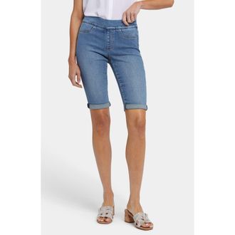 NYDJ Roll Cuff Pull-On Denim Bermuda Shorts in Barcelona Breeze at Nordstrom, Size Medium