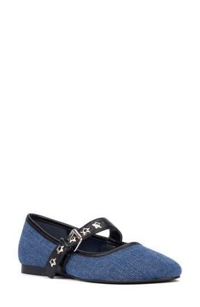 Olivia Miller Element Mary Jane Flat in Denim at Nordstrom Rack, Size 8