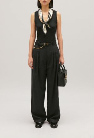 Claudie Pierlot Pantalon large gris chiné