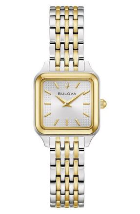 Bulova Classic Sutton Square Two-Tone Bracelet Watch, 23mm in Silver/Two-Tone at Nordstrom