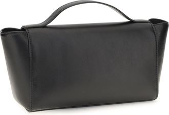 Savette Womens Clutch Symmetry Trapeze Black Calf Leather Bags