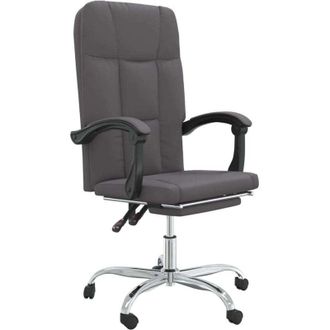 vidaXL Silla De Oficina Reclinable Cuero Sint&eacute;tico Gris Vidaxl