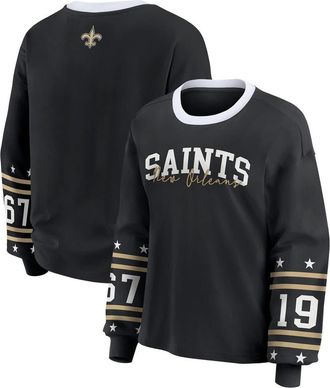 WEAR by Erin Andrews Womens WEAR by Erin Andrews Black New Orleans Saints Sport Long-Sleeve T-Shirt at Nordstrom, Size Small