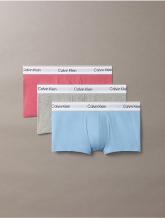 Calvin Klein Mens Icon Cotton Stretch 3-Pack Low Rise Trunk - Multi - XL