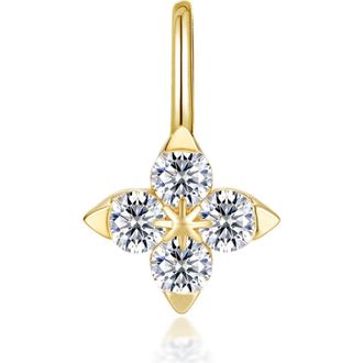 Lafonn Trillium Simulated Diamond Flower Charm Pendant in Gold at Nordstrom