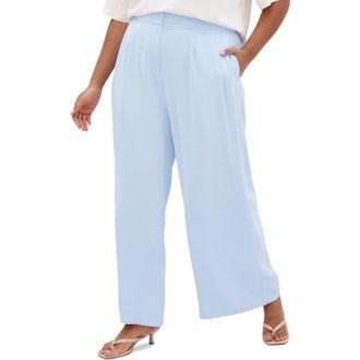 City Chic Holly Wide Leg Pants in Sky Blue at Nordstrom, Size Xxxs