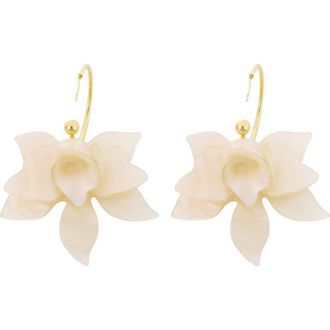 Panacea Resin Flower Earrings in Ivory at Nordstrom