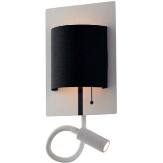 Fan Europe Fan Europe - Applique led pop in metallo bianco con paralume nero e braccio flessibile