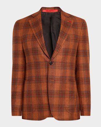 Isaia Men & apos;s Wool and Cashmere Plaid Sport Coat