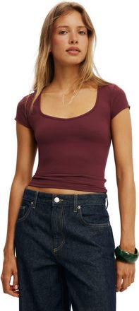 Cotton On Womens Hold Me Short Sleeve in Sour Cherry at Nordstrom, Size X-Large
