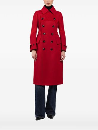 Shiro Sakai button-up double-breasted coat - Rood