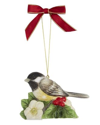 Spode Christmas Tree Chickadee Ornament