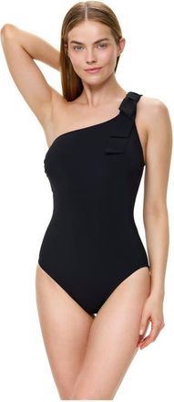 Gottex Modern Muse One Shoulder One Piece in Black at Nordstrom, Size 14
