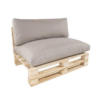 ED&Egrave;N JARD&Iacute; Sof&aacute; palet con cojines de jard&iacute;n de pino, poli&eacute;ster 250gr, marr&oacute;n