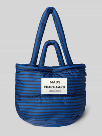 Mads Norgaard Handtasche mit Steppn&auml;hten und Label-Detail in Ocean, Gr&ouml;&szlig;e 1