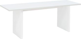 Deco Wood Mesa de centro de madera maciza en tono blanco de 120x45cm