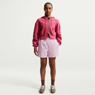 Nike Womens Nike Sportswear Classic Wovens Mid-Rise Shorts in Pink | FV7557-663