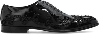 Dolce & Gabbana Leren Schoenen met Versieringen - Heren - Veterschoenen - Zwart - 41 EU - Leer - Schoenen