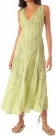 Maaji Palm Embroidery Geranium Maxi Dress In Green